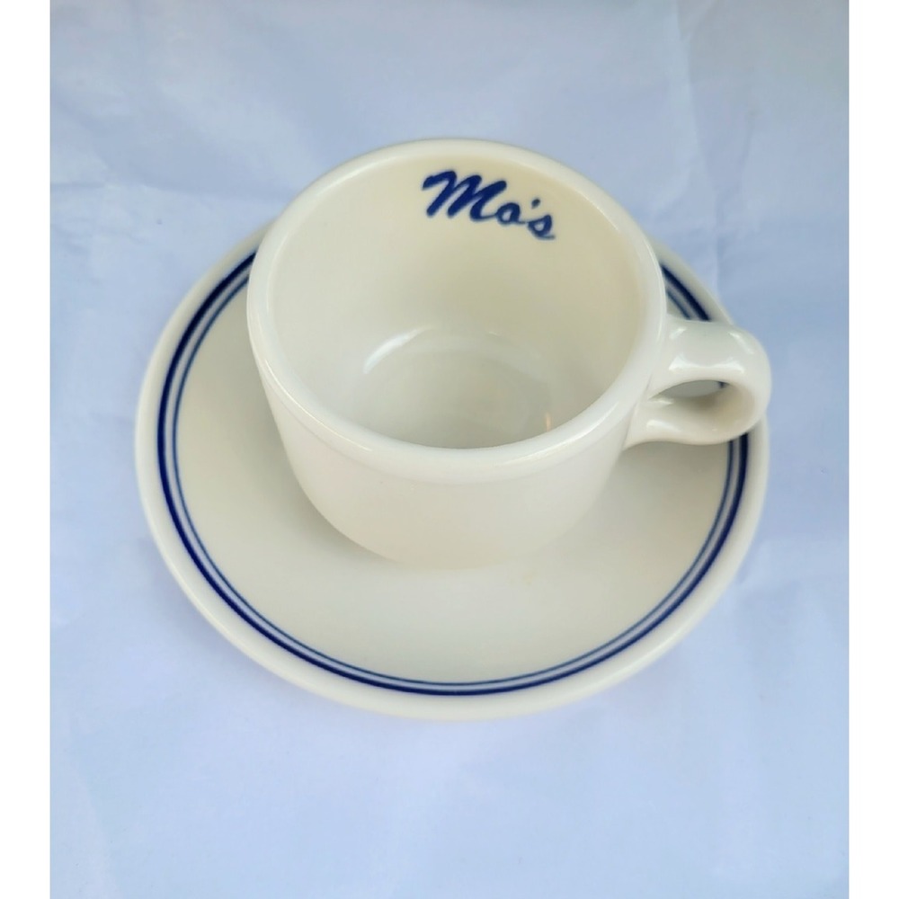 Vintage Homer Laughlin Ceramic Cup & Saucer‎ Mo's Restaurant